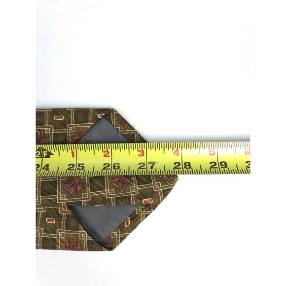 Robert Talbott Tie 100% Silk Handmade Brown Orange Foulard Elegant Necktie 56" - Picture 7 of 7